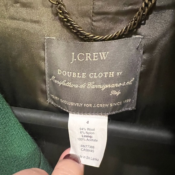 JCrew Doublecloth Coat Kelly Green 4 - Picture 2 of 3